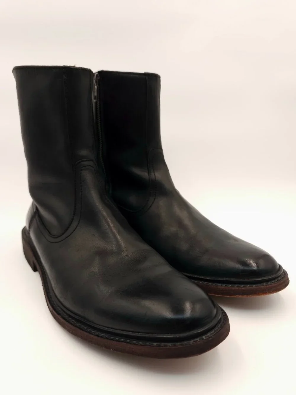 Frye James Inside Zip 87105 Black Leather Ankle Boots Mexico Men's Size 10 D